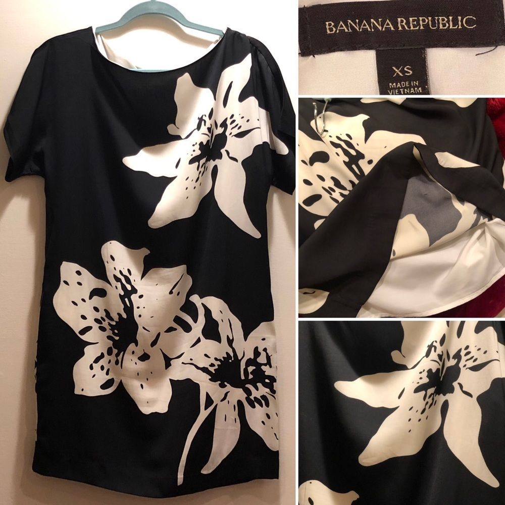 Banana Republic Flower Print Dress Short Sleeve XS